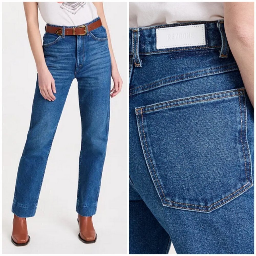 💕RE/DONE💕 70s Cigarette Jeans ~ River Blue 30 NWT - Picture 3 of 16